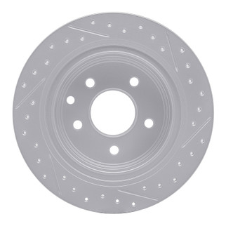 R1 02-25 Nissan Juke Rear Left Drilled & Slotted Geo-Carbon Rotor