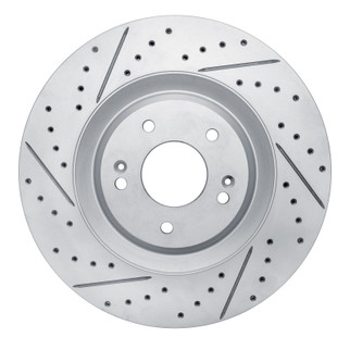 R1 19-22 Hyundai Veloster N Front Left Drilled & Slotted Geo-Carbon Rotor
