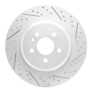 R1 00-05 Mercedes-Benz Ml55 AMG Rear Right Drilled & Slotted Geo-Carbon Rotor