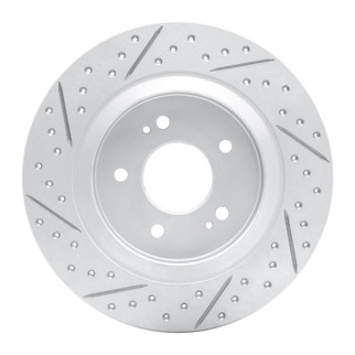 R1 19-25 Hyundai Palisade Rear Right Drilled & Slotted Geo-Carbon Rotor