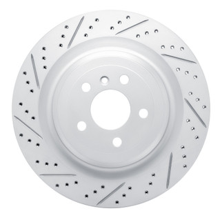 R1 13-19 Mercedes-Benz GL350 Rear Left Drilled & Slotted Geo-Carbon Rotor