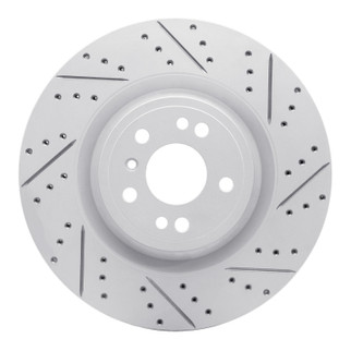 R1 13-19 Mercedes-Benz GLS350D Front Right Drilled & Slotted Geo-Carbon Rotor