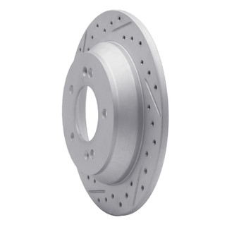 R1 14-23 Hyundai Kona Rear Left Drilled & Slotted Geo-Carbon Rotor