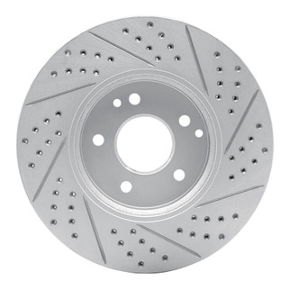 R1 96-11 Chrysler Crossfire Front Left Drilled & Slotted Geo-Carbon Rotor