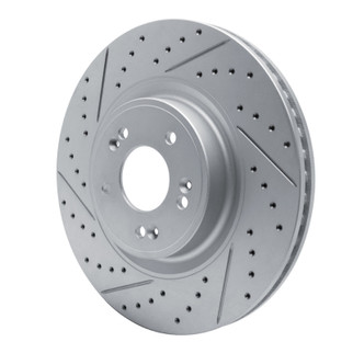 R1 18-20 Genesis G80 Front Left Drilled & Slotted Geo-Carbon Rotor