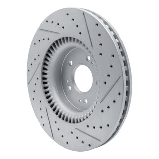 R1 18-20 Genesis G80 Front Left Drilled & Slotted Geo-Carbon Rotor
