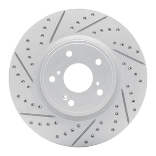 R1 13-25 Acura RDX Front Left Drilled & Slotted Geo-Carbon Rotor