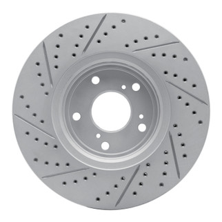 R1 16-22 Acura ILX Front Right Drilled & Slotted Geo-Carbon Rotor