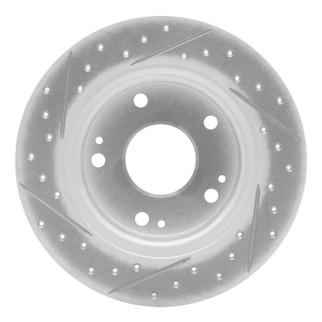 R1 16-25 Honda Civic Hatchback Rear Right Drilled & Slotted Geo-Carbon Rotor