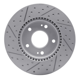 R1 17-22 Hyundai Ioniq Front Right Drilled & Slotted Geo-Carbon Rotor