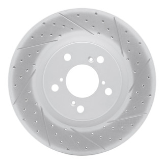 R1 09-14 Acura TL Front Right Drilled & Slotted Geo-Carbon Rotor