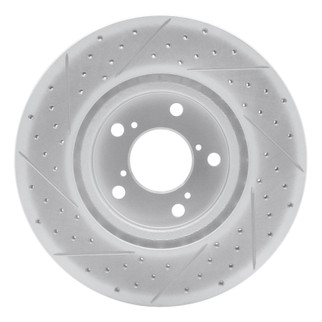 R1 09-14 Acura TL Front Right Drilled & Slotted Geo-Carbon Rotor