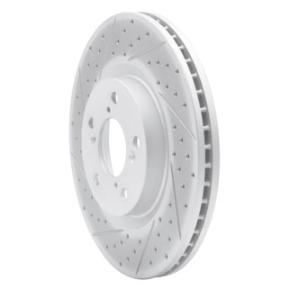 R1 09-14 Acura TL Front Left Drilled & Slotted Geo-Carbon Rotor
