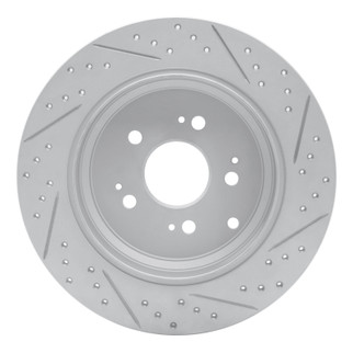 R1 07-17 Acura ZDX Rear Left Drilled & Slotted Geo-Carbon Rotor