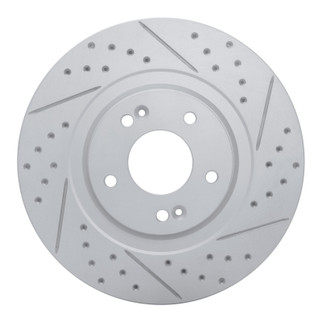 R1 13-20 Hyundai Santa Fe Xl Front Right Drilled & Slotted Geo-Carbon Rotor