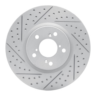 R1 07-20 Acura MDX Front Left Drilled & Slotted Geo-Carbon Rotor