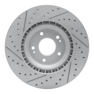 R1 19-22 Hyundai Veloster N Front Right Drilled & Slotted Geo-Carbon Rotor