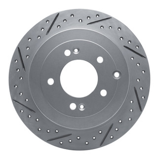 R1 16-22 Hyundai Tucson Rear Left Drilled & Slotted Geo-Carbon Rotor