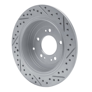 R1 16-22 Hyundai Tucson Rear Left Drilled & Slotted Geo-Carbon Rotor