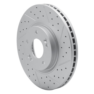 R1 10-13 Hyundai Santa Fe Front Right Drilled & Slotted Geo-Carbon Rotor