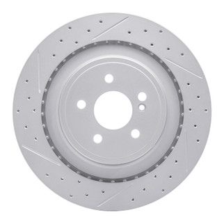 R1 10-18 Mercedes-Benz E63 AMG Rear Left Drilled & Slotted Geo-Carbon Rotor