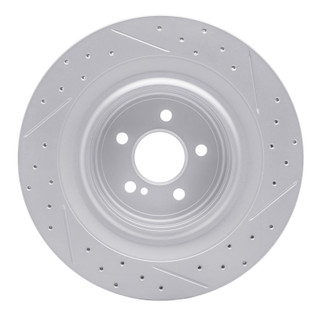 R1 10-18 Mercedes-Benz E63 AMG Rear Left Drilled & Slotted Geo-Carbon Rotor