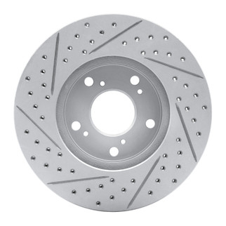 R1 98-22 Acura CSX Front Right Drilled & Slotted Geo-Carbon Rotor