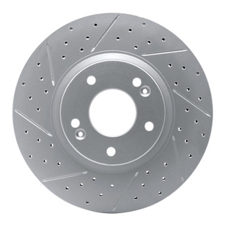 R1 10-13 Hyundai Santa Fe Front Left Drilled & Slotted Geo-Carbon Rotor