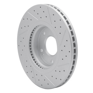 R1 10-13 Hyundai Santa Fe Front Left Drilled & Slotted Geo-Carbon Rotor