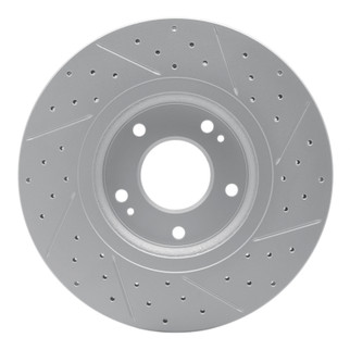 R1 10-13 Hyundai Santa Fe Front Left Drilled & Slotted Geo-Carbon Rotor