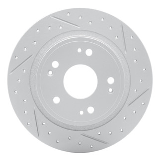 R1 05-22 Acura TSX Rear Right Drilled & Slotted Geo-Carbon Rotor