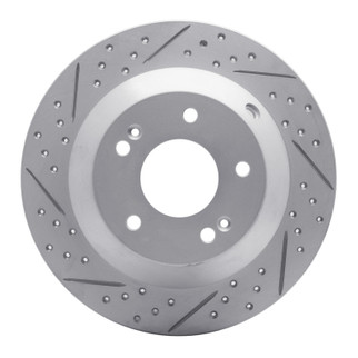 R1 10-21 Hyundai Santa Fe Rear Right Drilled & Slotted Geo-Carbon Rotor