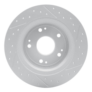 R1 05-22 Acura TSX Rear Left Drilled & Slotted Geo-Carbon Rotor