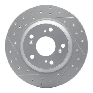 R1 00-09 Honda S2000 Rear Left Drilled & Slotted Geo-Carbon Rotor