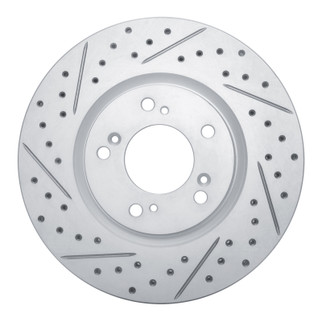 R1 00-09 Honda S2000 Front Left Drilled & Slotted Geo-Carbon Rotor