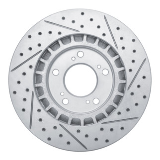 R1 00-09 Honda S2000 Front Left Drilled & Slotted Geo-Carbon Rotor
