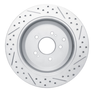 R1 07-12 Hyundai Veracruz Rear Left Drilled & Slotted Geo-Carbon Rotor