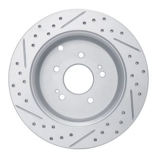 R1 07-09 Hyundai Santa Fe Rear Right Drilled & Slotted Geo-Carbon Rotor