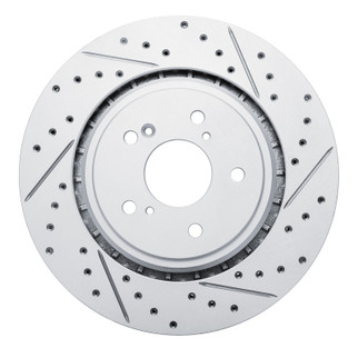 R1 14-20 Acura MDX Front Right Drilled & Slotted Geo-Carbon Rotor