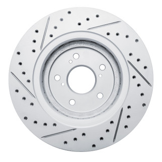 R1 14-20 Acura MDX Front Right Drilled & Slotted Geo-Carbon Rotor