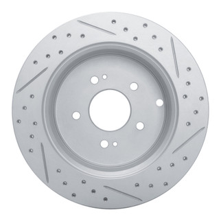 R1 07-09 Hyundai Santa Fe Rear Left Drilled & Slotted Geo-Carbon Rotor