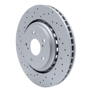 R1 14-20 Acura TLX Front Left Drilled & Slotted Geo-Carbon Rotor