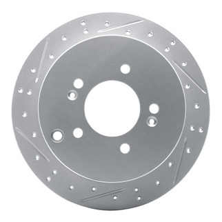 R1 01-16 Hyundai Santa Fe Rear Left Drilled & Slotted Geo-Carbon Rotor
