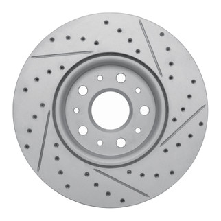 R1 14-20 Cadillac Cts Front Left Drilled & Slotted Geo-Carbon Rotor