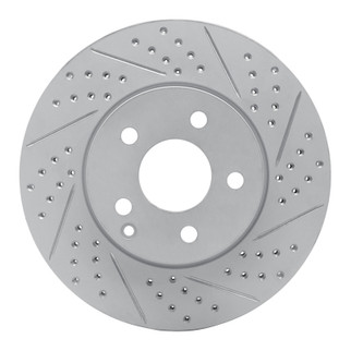 R1 03-09 Mercedes-Benz E350 Front Right Drilled & Slotted Geo-Carbon Rotor