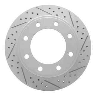 R1 99-05 Ford F-350 Super Duty 2WD Rear Right Drilled & Slotted Geo-Carbon Rotor