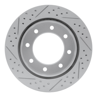 R1 99-05 Ford F-350 Super Duty 2WD Rear Right Drilled & Slotted Geo-Carbon Rotor