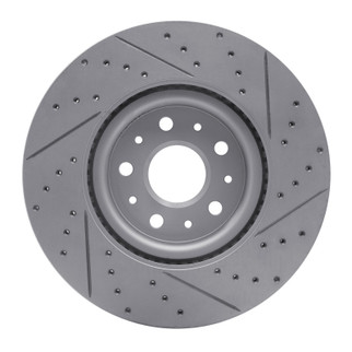 R1 14-25 Cadillac Ct5 Front Left Drilled & Slotted Geo-Carbon Rotor