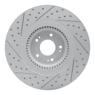 R1 12-17 Genesis G80 Front Right Drilled & Slotted Geo-Carbon Rotor