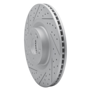 R1 12-17 Genesis G80 Front Left Drilled & Slotted Geo-Carbon Rotor